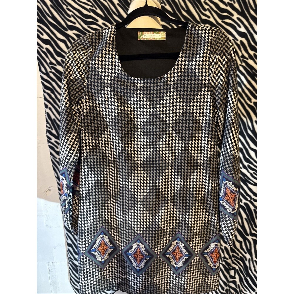 The Pants Store Herringbone Black And White Herringbone Dress Size Small
